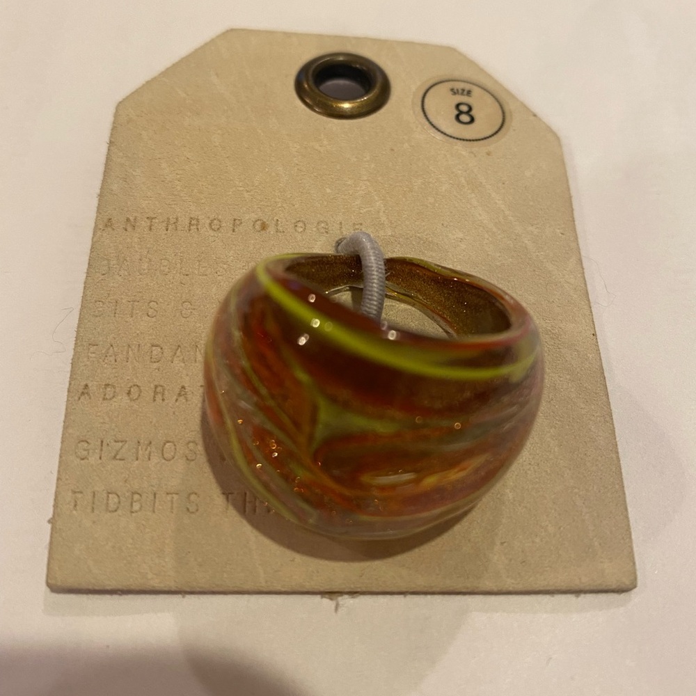 Anthropologie glass bubble ring size 9